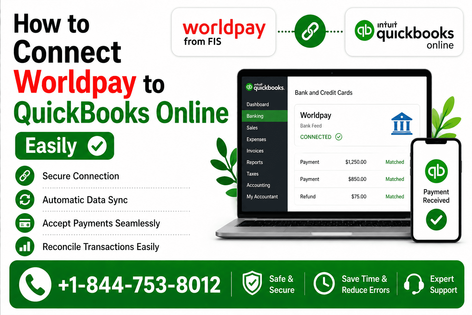 Connect Worldpay to QuickBooks