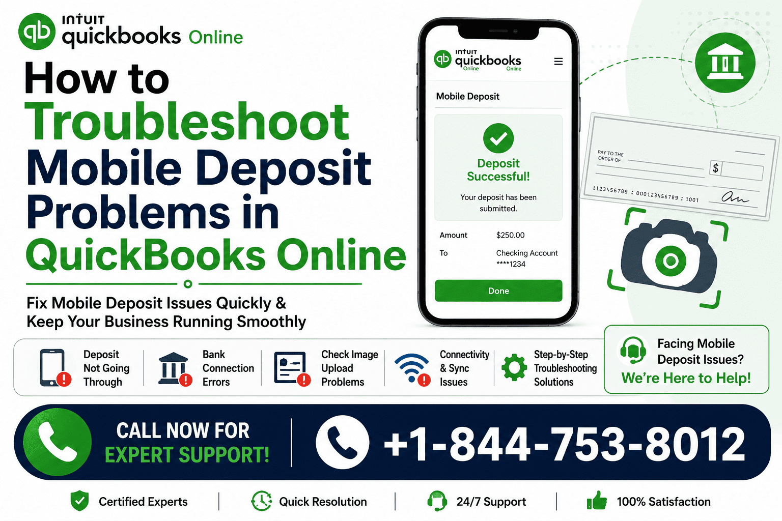 QuickBooks Online Mobile Deposit Not Working